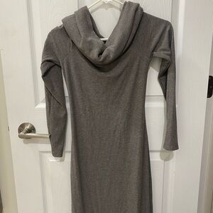 wild fable Gray Cowl Neck Long Sleeve Midi Dress